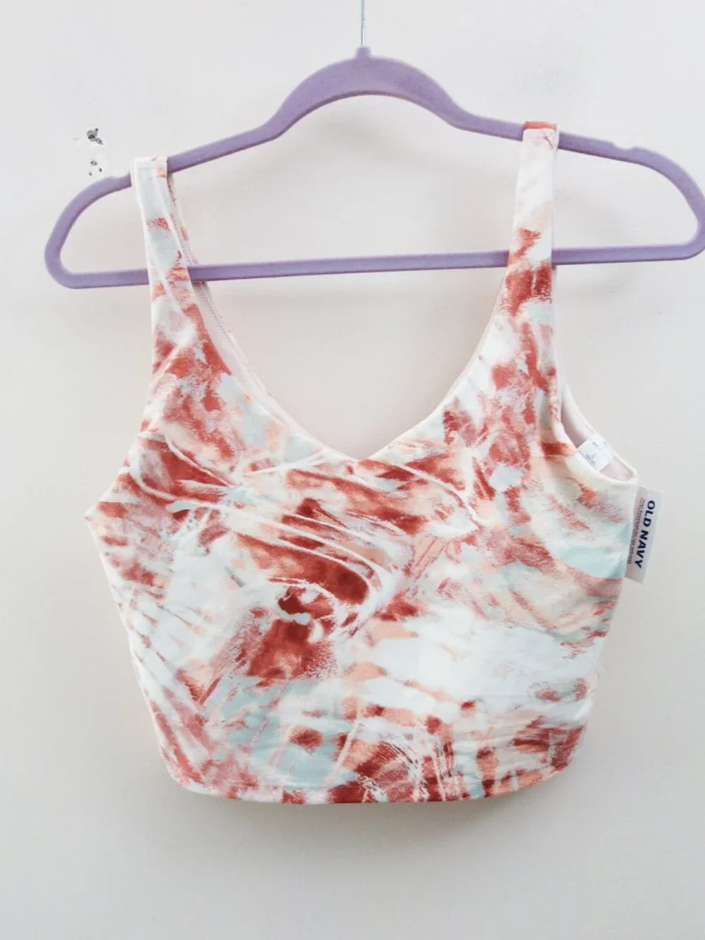 Old Navy Light Support PowerSoft Longline Sports Bra (L) Abstract NWT!